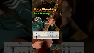 Easy Skanking intro & chorus  Bob Marley tab & chords guitar cover ボブマーリー ギター カバー コード 弾き語り #shorts