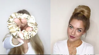 СУПЕР ОБЪЕМНЫЙ ПУЧОК С ОДНОЙ РЕЗИНКОЙ! БЕЗ НАЧЕСА И ВАЛИКА!| HIGH VOLUME MESSY BUN WITH ONE HAIR TIE