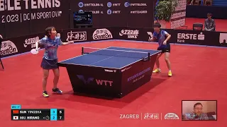 FINAL ‼️Miu Hirano vs Sun Yingsha: WTT Contender Zagreb 2023 #tabletennis