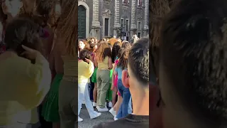 Etna ,Marcella Bella ,registrazione del video al Duomo a Catania
