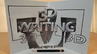 How to Draw 3D Writing Illusion - Trick Art on Paper - Vamos