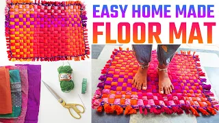 Easy Saree/ Dupatta  Reuse Old Idea |Saree  Floor Mat | Door Mat From Old Saree |Floor Mat Making.