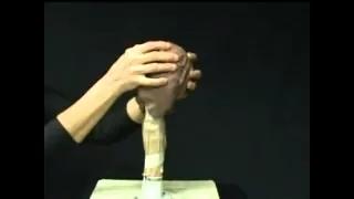 The armature for sculpting the head in a water-based clay. Demo
