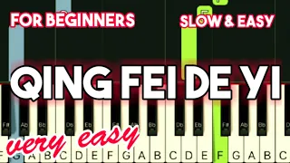 METEOR GARDEN OST - QING FEI DE YI | SLOW & EASY PIANO TUTORIAL