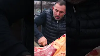 Caucasian delicacy - Cooking a HUGE BISON | GEORGY KAVKAZ #shorts