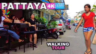 [4K] Pattaya Soi Buakhao, Tree Town, Skaw Beach Road | Afternoon Walk, Thailand April 2023