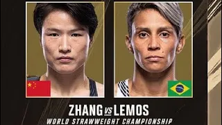 “Magnum” Zhang Weili vs. Amanda Lemos walkouts and intros.