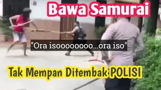 Viral, Pria Ditembak Polisi Tidak Mempan, Ngamuk Bawa Samurai