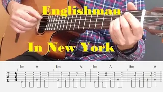 Englishman in New York - Sting - Fingerstyle Guitar Tutorial Tab