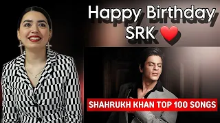 Top 100 Songs Of Shah Rukh Khan Reaction | Random 100 Hit Songs Of Shah Rukh Khan