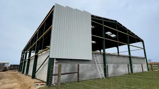 Build your own grain store/steel frame building (part 3) concrete walls and cladding.