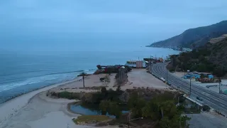 Topanga Beach CA aerial drone footage.