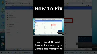You Haven't Allowed Facebook Access to Your Camera and Microphone #Shorts