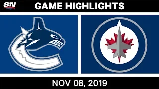 NHL Highlights | Canucks vs Jets – Nov. 8, 2019
