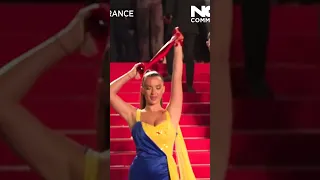 Ukrainian Model Ilona Chernobai Pours Fake Blood on Herself at Cannes Film Festival 2023