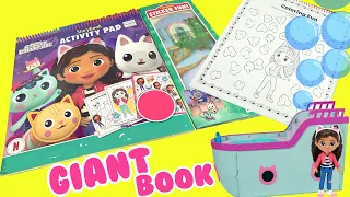 Gabby's Dollhouse Giant Activity Coloring Book with Pandy Paws on Cat Ship