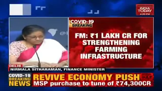 FM Nirmala Sitharaman Announces Rs 1 lakh Crore For Strengthening Farming Infrastructure