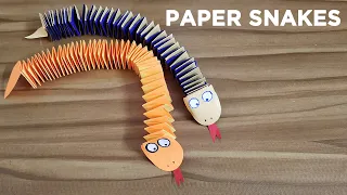 Easy Paper Snake Craft 🐍 | How to Make Colorful Paper Snakes with Chart Paper | KiDIY Craft