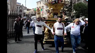 Catania. SANT'AGATA festa 2017. Rientro processione di alcune CANDELORE di categorie artigiane.