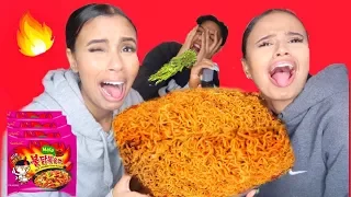 4X SPICY MALA FIRE NOODLES CHALLENGE 🔥 | Osh and Akela