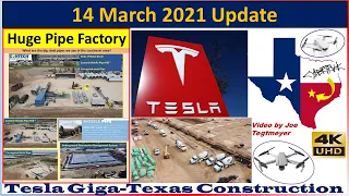 Tesla Gigafactory Texas 14 March 2021 Cyber Truck & Model Y Factory Construction Update (08:30AM)