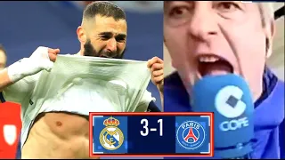 ¡INOLVIDABLE REMONTADA! Así narró el Real Madrid 3-1 PSG Manolo Lama en Tiempo de Juego COPE