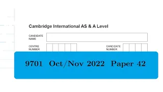 9701 OCTOBER/NOVEMBER 2022 PAPER 42 WORKED SOLUTIONS| 9701/Oct/Nov/2022/P42 (CAIE A LEVEL CHEMISTRY)