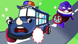 Police Bus Lost Wheel Song 😱 + Zombie Bus Song + More Baby Cars Kids Songs by CoCo Rhymes