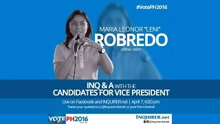 INQ & A with VP candidate Leni Robredo