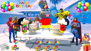 Black Shinchan Birthday Celebration in GTA 5 Hindi | Black Shinchan Birthday Party | GTA 5 AVENGERS