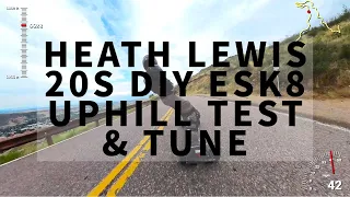 Uphill Test Run - Fast DIY electric skateboard - 20S ESK8