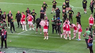 ARSENAL PLAYERS CELEBRATE COMMUNITY SHEILD WIN