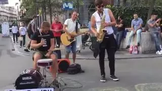 Papa Roach, Last Resort (cover) - busking in the streets of Brussels, Belgium