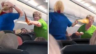 KAREN Throws Drink At Air Hostess, Then Gets Pepper Sprayed..