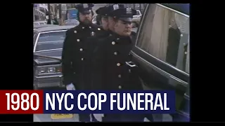 New York 1980. Officer Calabrese Funeral. Fellow Officers attend funeral.