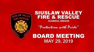 SVFR Board Meeting - May 29, 2019