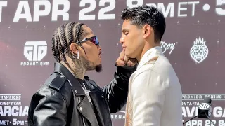HEATED GERVONTA DAVIS TRIES TO PUNCH RYAN GARCIA IN THE FACE DURING FACE OFF!
