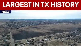 Drone video shows Texas wildfire damage