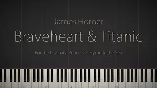 Braveheart & Titanic: Piano Suite - A James Horner Tribute  Synthesia Piano Tutorial