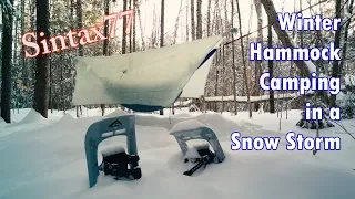 Winter Hammock Camping in a Snow Storm - Sub Zero Backpacking in the White Mountains