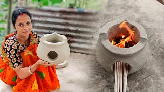 মাটির এই তোলা উনুন বানানো খুব সহজ|How to make portable mud clay oven|matir unun toiri