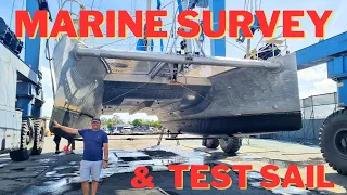 Marine Survey and Test Sail of an Aluminium Catamaran - Sailing Family Buys Next Boat | Episode 26