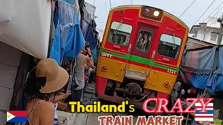 Experiencing Thailand's Unusual Train Market Railway #trainmarket #thailandtour #bangkoktravel