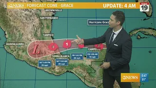Hurricane Grace makes landfall around 5 A.M. near Tulum, Mexico