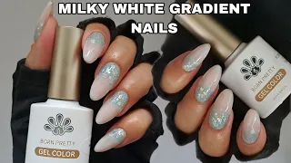 How to do Gradient Nail Art with Milky White Jelly Gel - Born Pretty -DIY Milky Jelly Ombre Nail Art