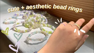 DIY BEADED RINGS TUTORIAL ~ easy, aesthetic, cute ~