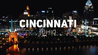 Cincinnati by night, Ohio | 4K drone footage