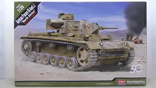 ACADEMY 1/35 German Panzer Ⅲ Ausf.J "North Africa"  Kit Review