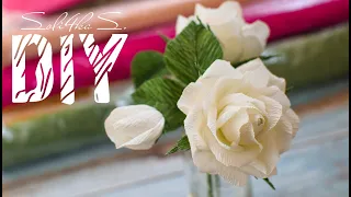 DIY soli4ka_s Троянда з гофропаперу/ роза з гофробумаги/ crepe paper rose