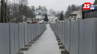 Дорога к Храму: сквозь ремонт Советского проспекта в Череповце устроили временный проход